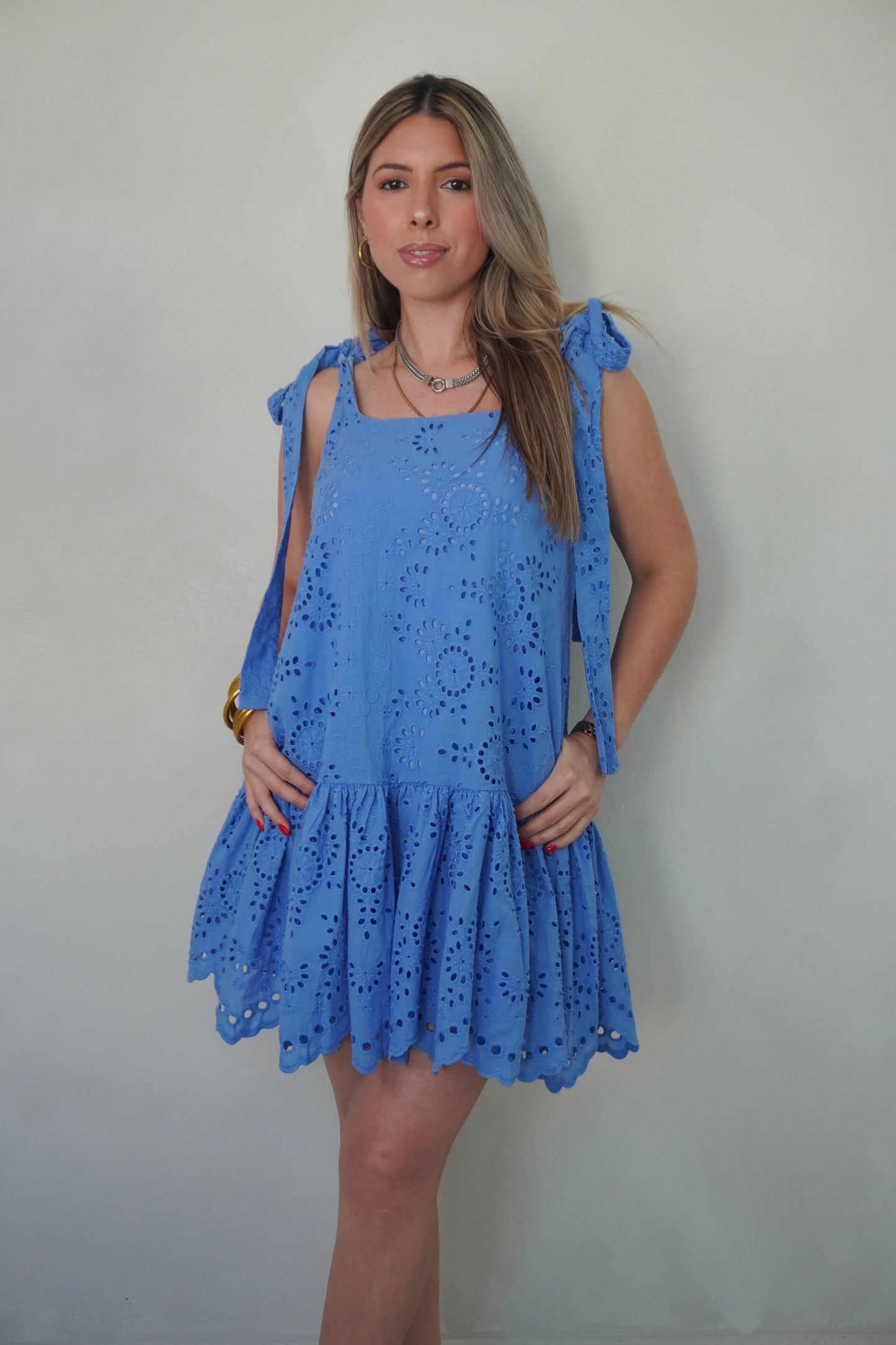 EYELET LACE DRESS