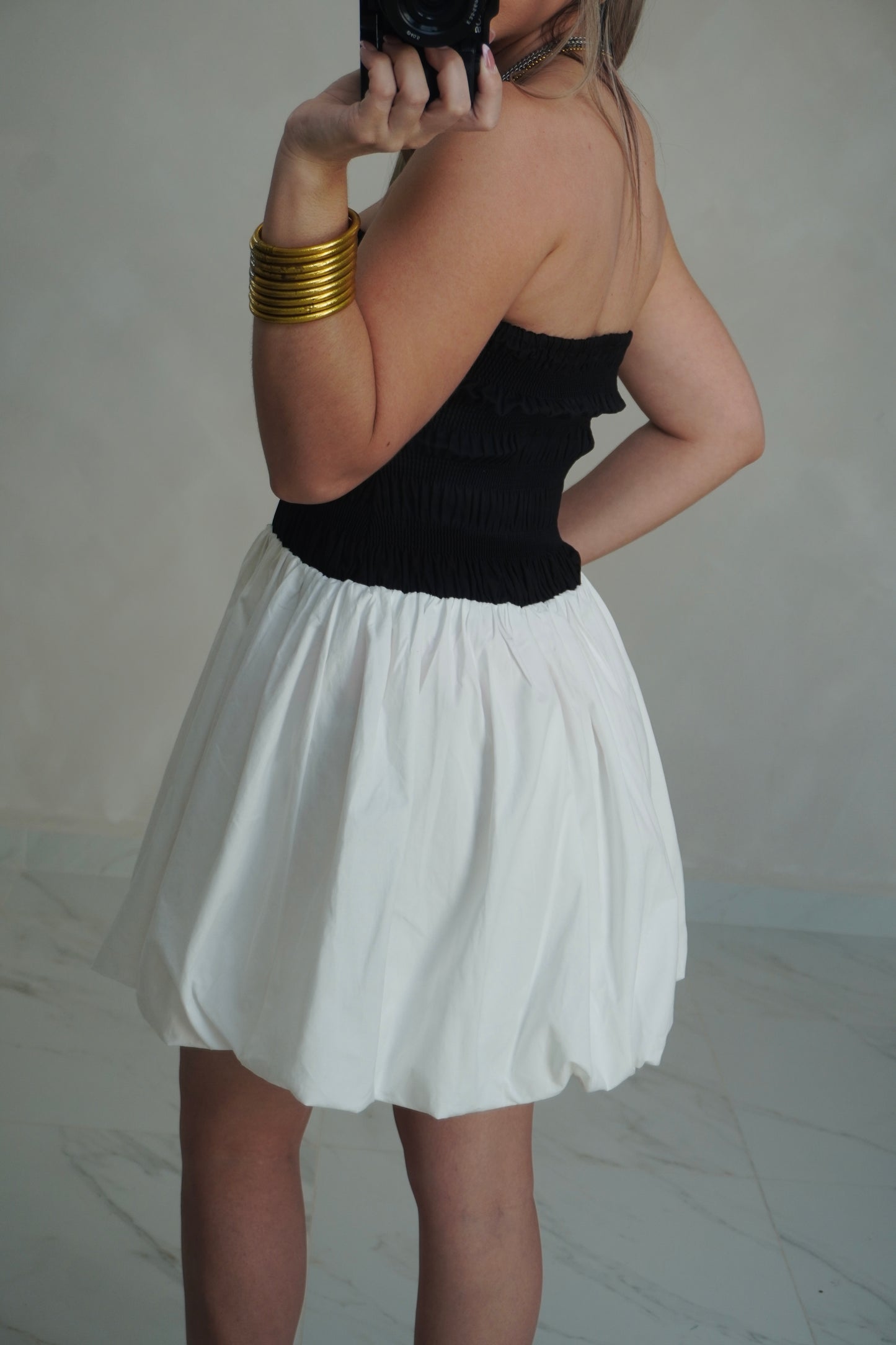SMOCKED BUBBLE DRESS