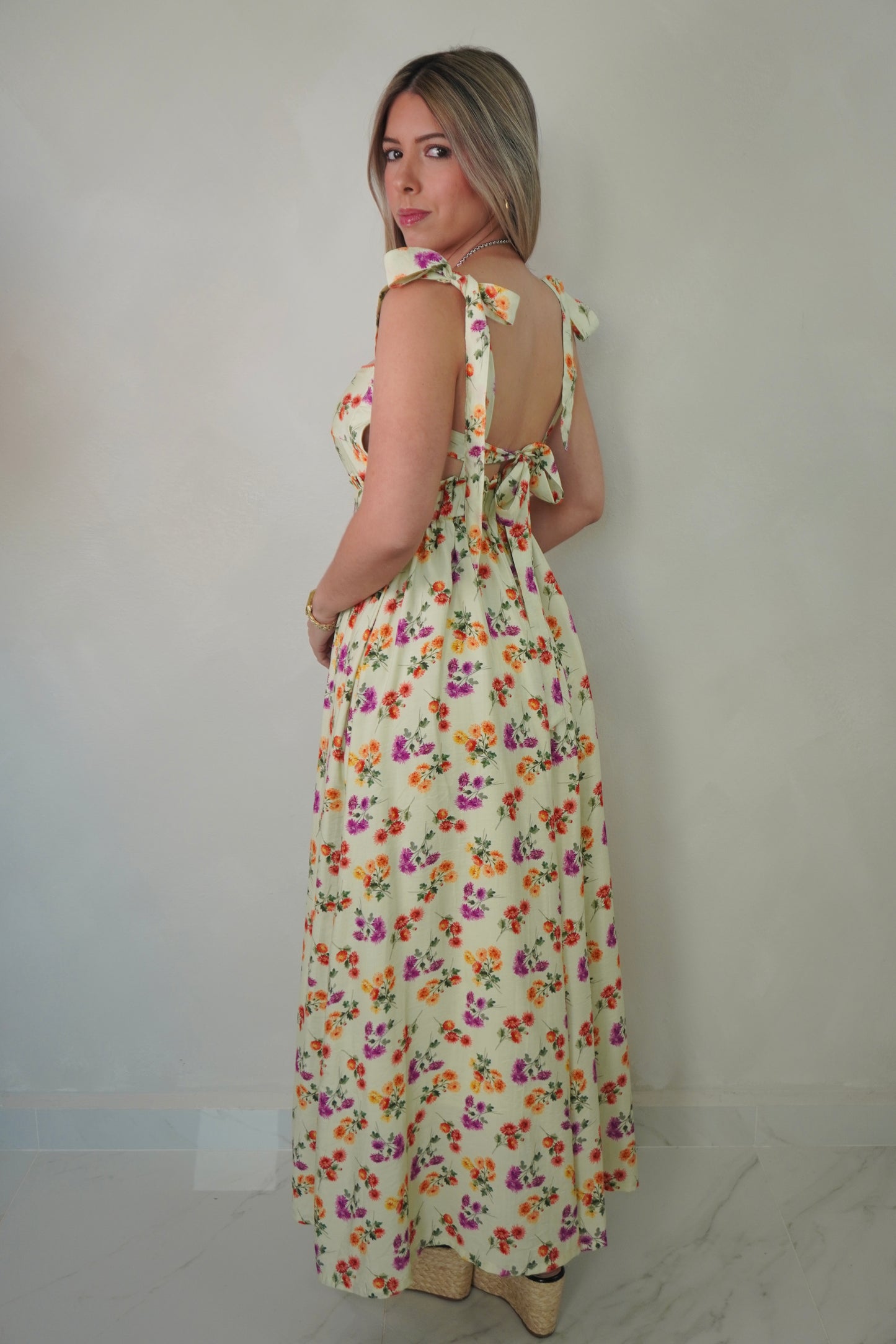 FLORAL SAGE MIDI DRESS