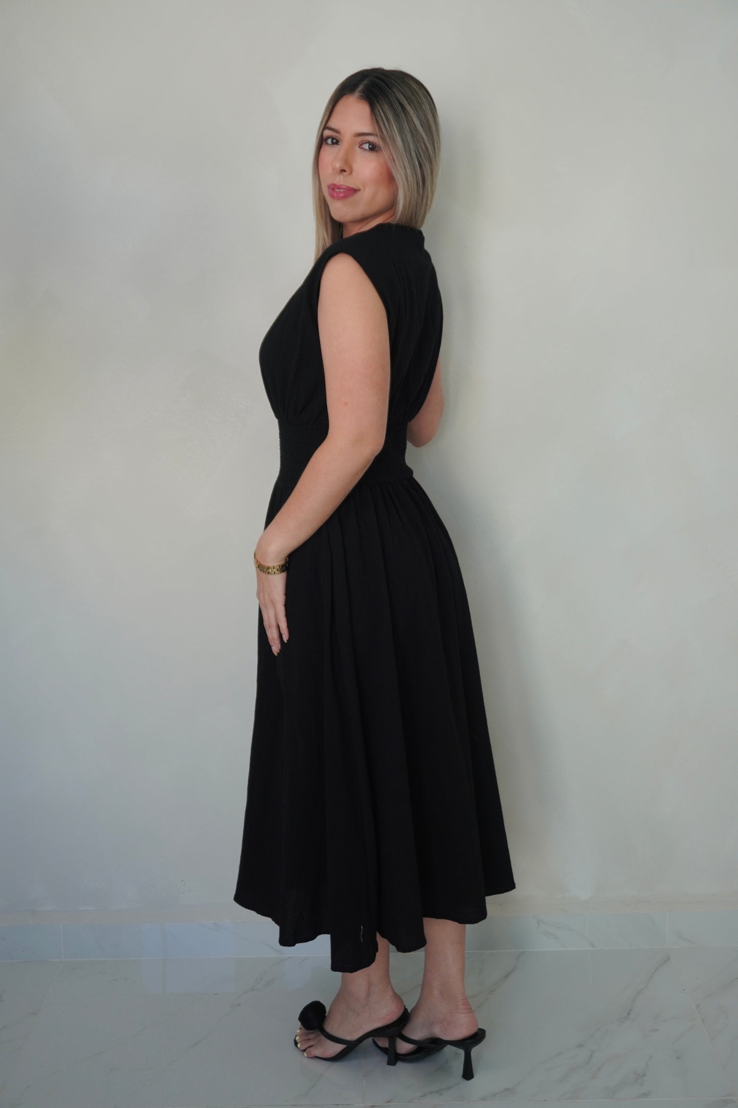 FRONT ZIPPER MIDI DRESS