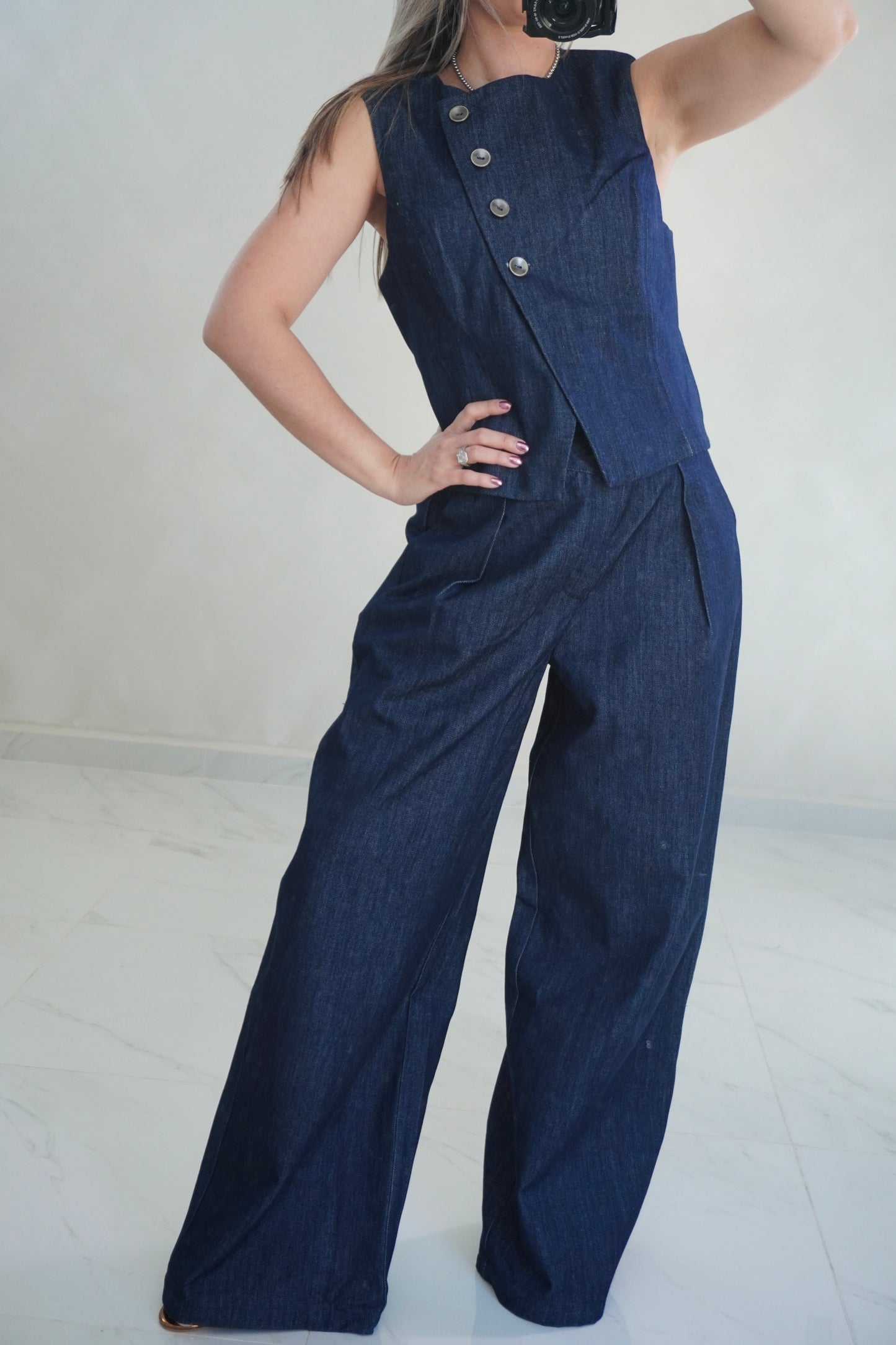 DENIM VEST & PANTS SET
