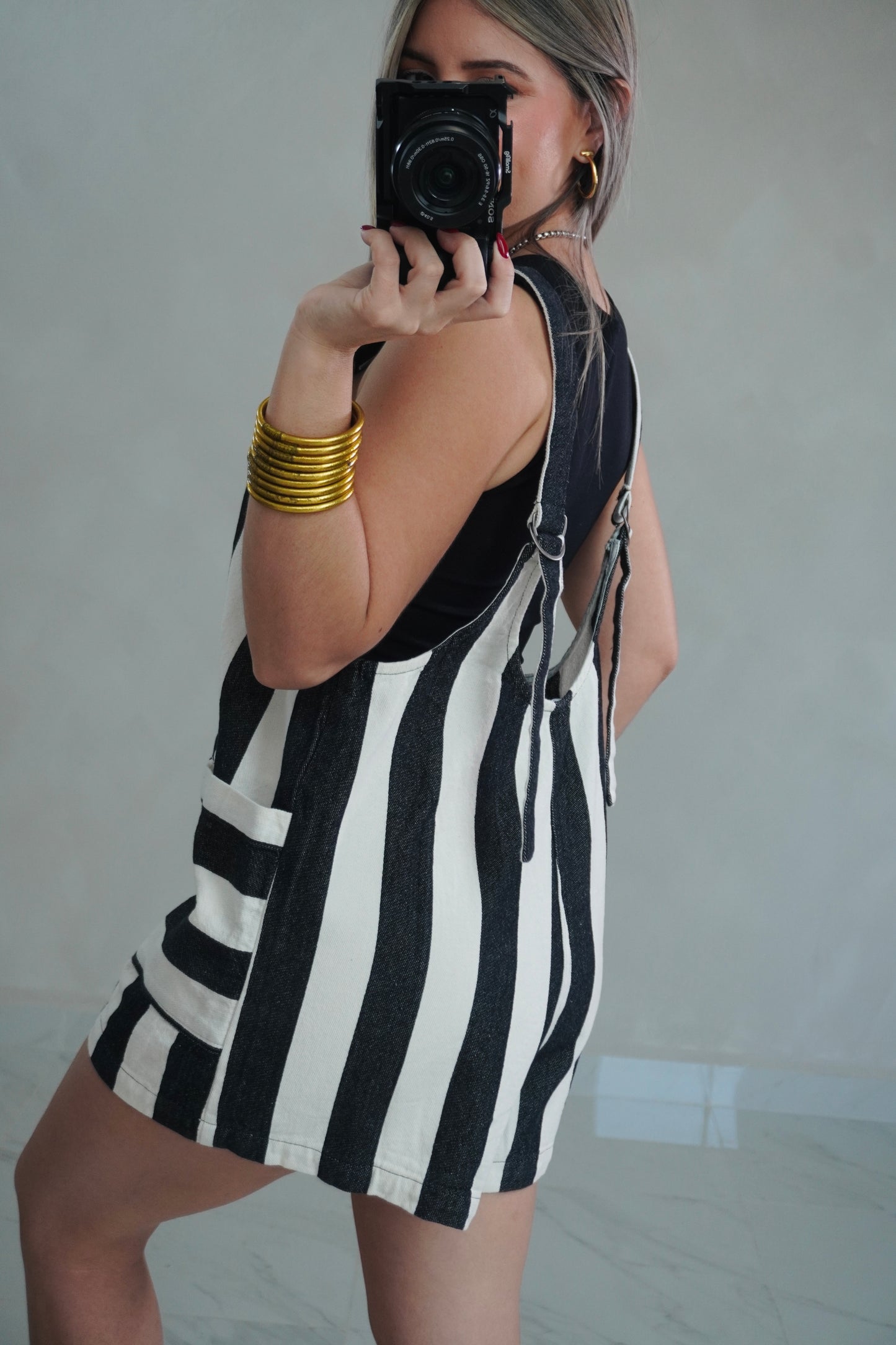 OVERALL STRIPES ROMER - BLACK