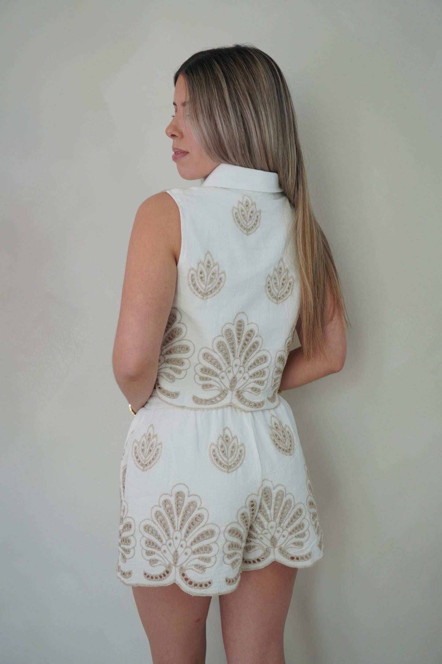 EMBROIDERY SHORT SET