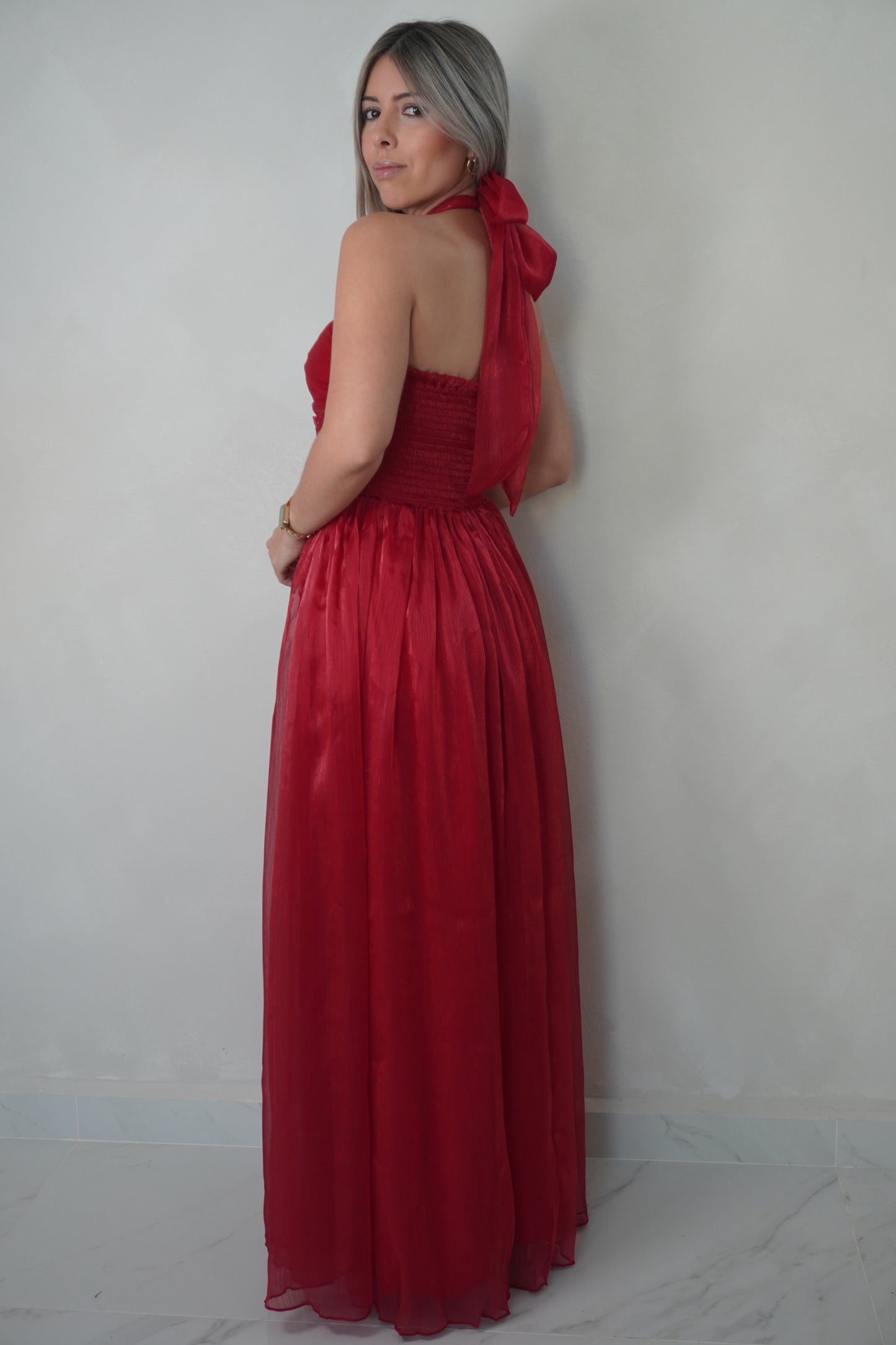 HALTER FLOWER MAXI DRESS