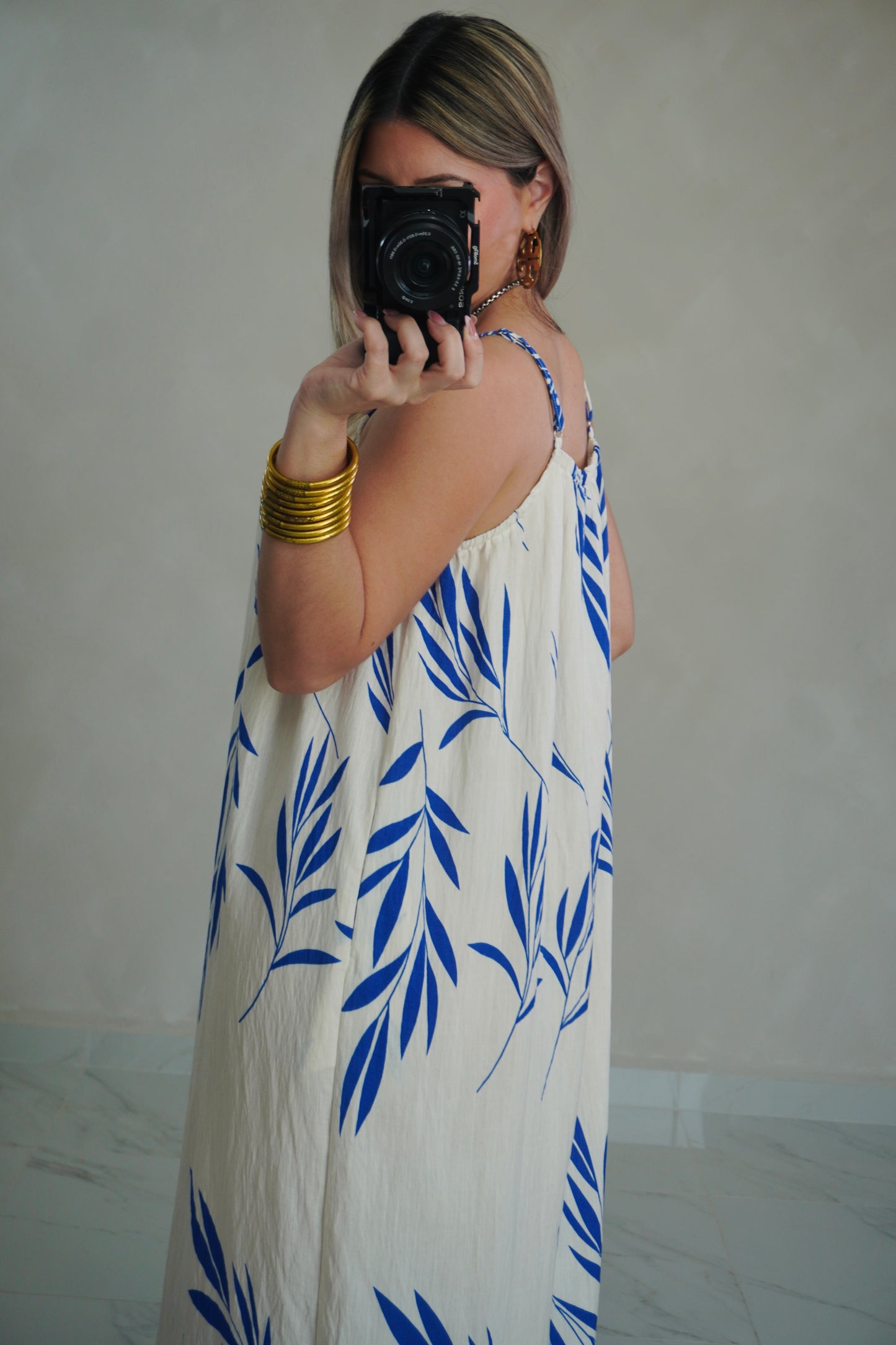 BLUE IVORY MAXI DRESS