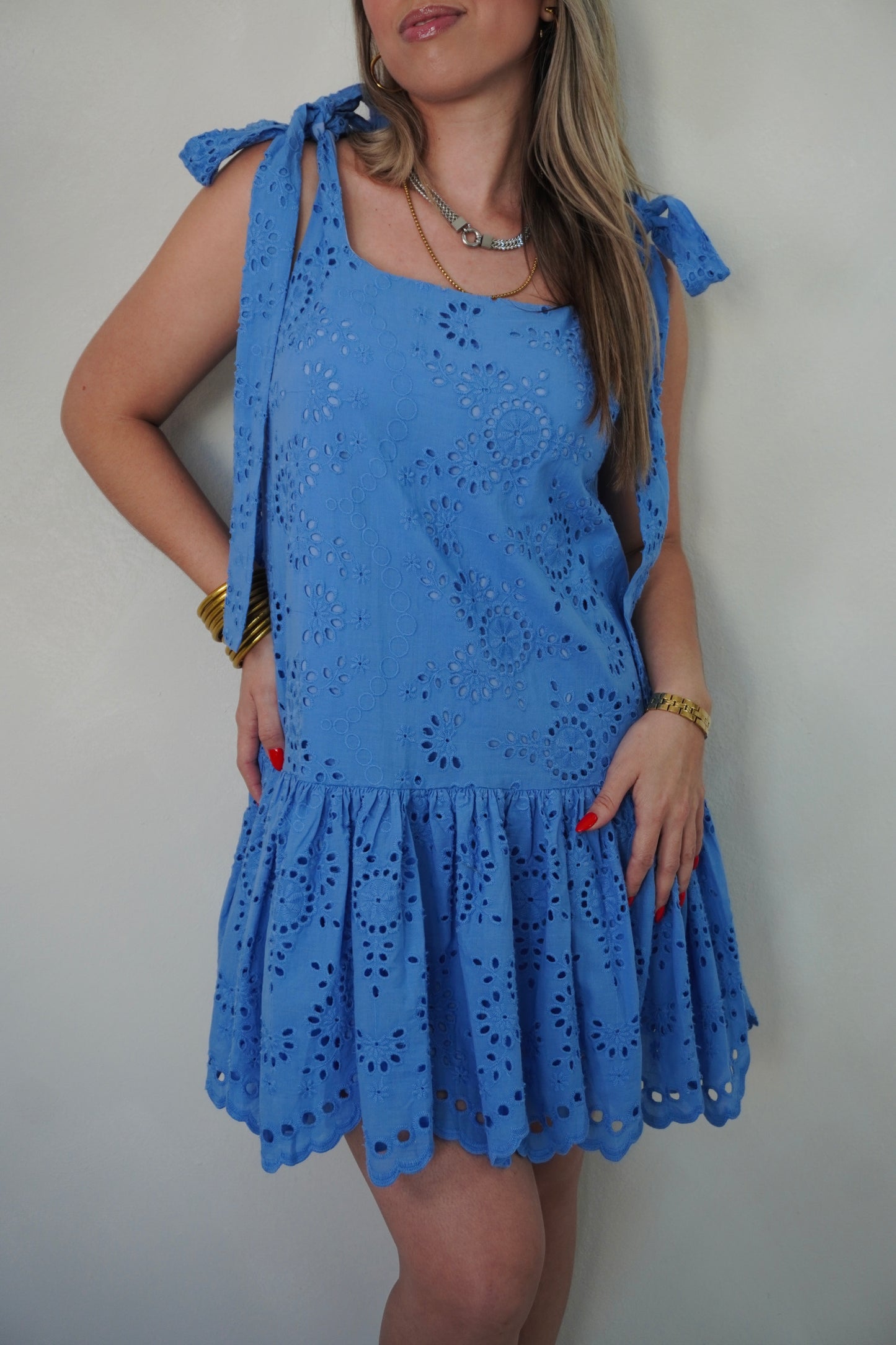 EYELET LACE DRESS