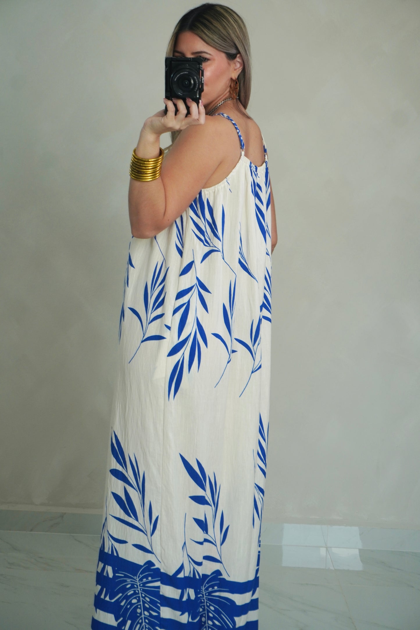 BLUE IVORY MAXI DRESS