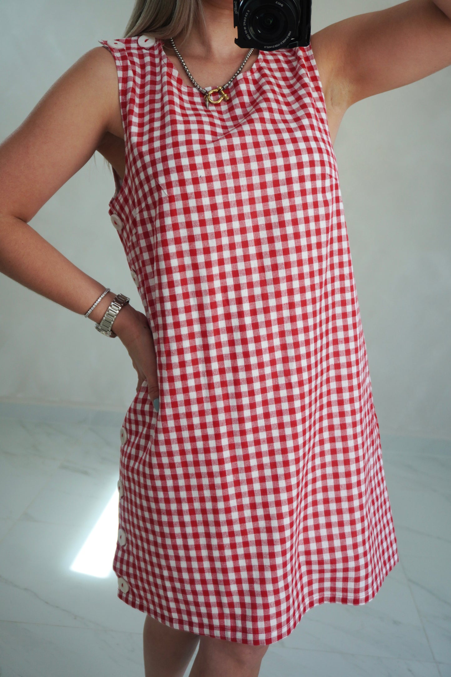 GINGHAM RED DRESS
