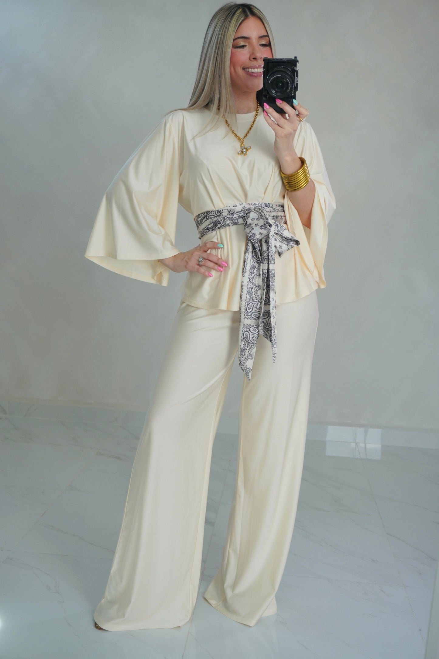 WIDE SLEEVE TOP & PANT SET