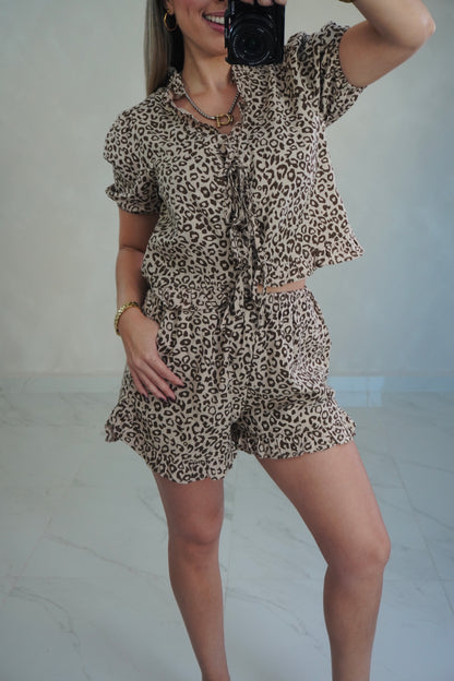 ANIMAL PRINT TOP & SHORT SET