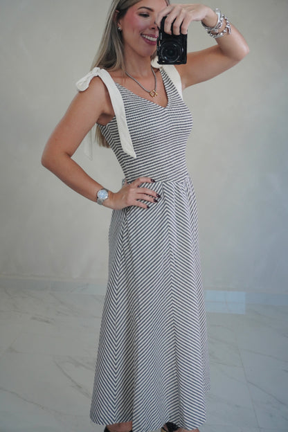 LINEN STRIPES DRESS
