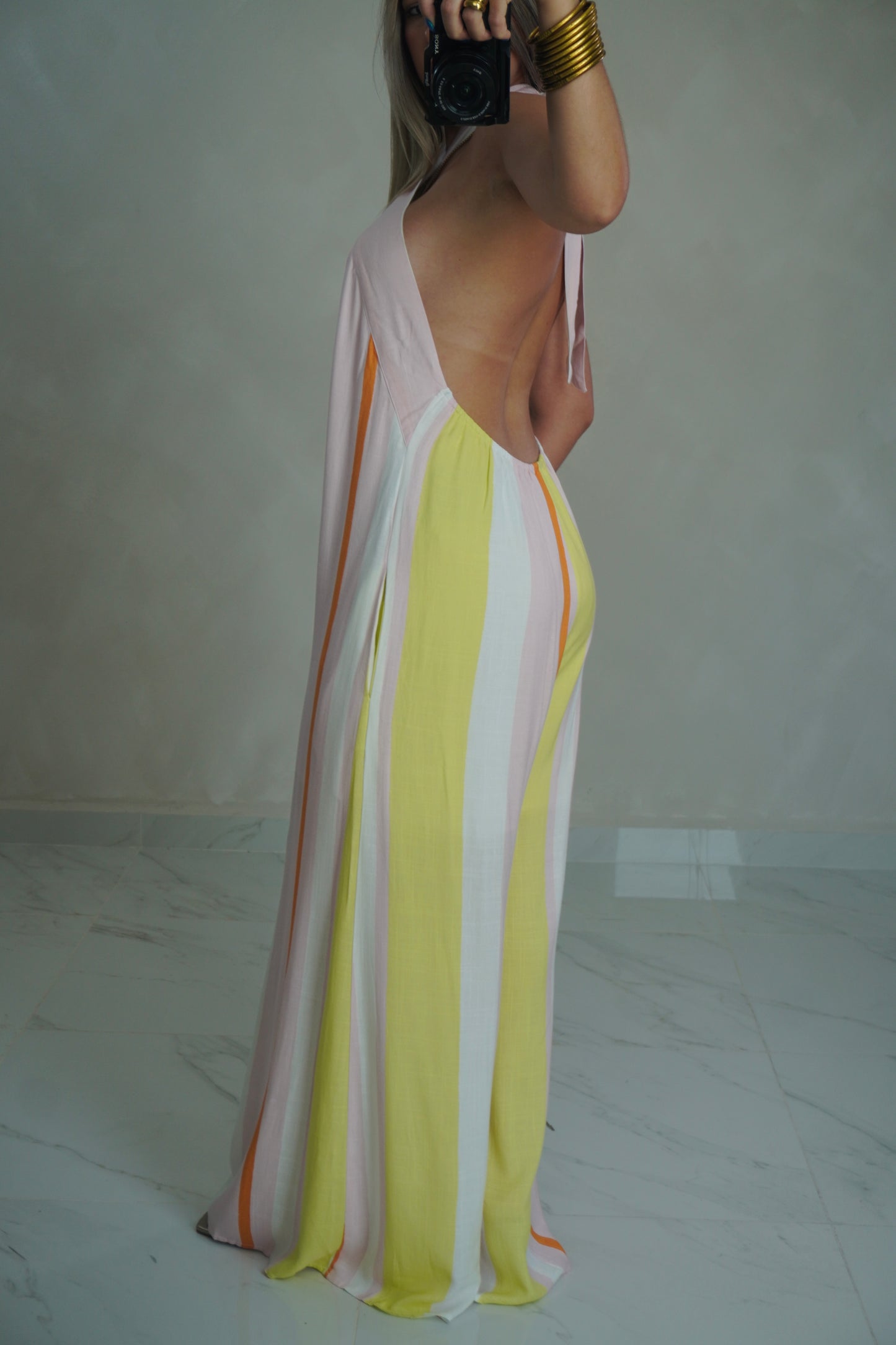 MULTI COLOR HALTER JUMPSUIT
