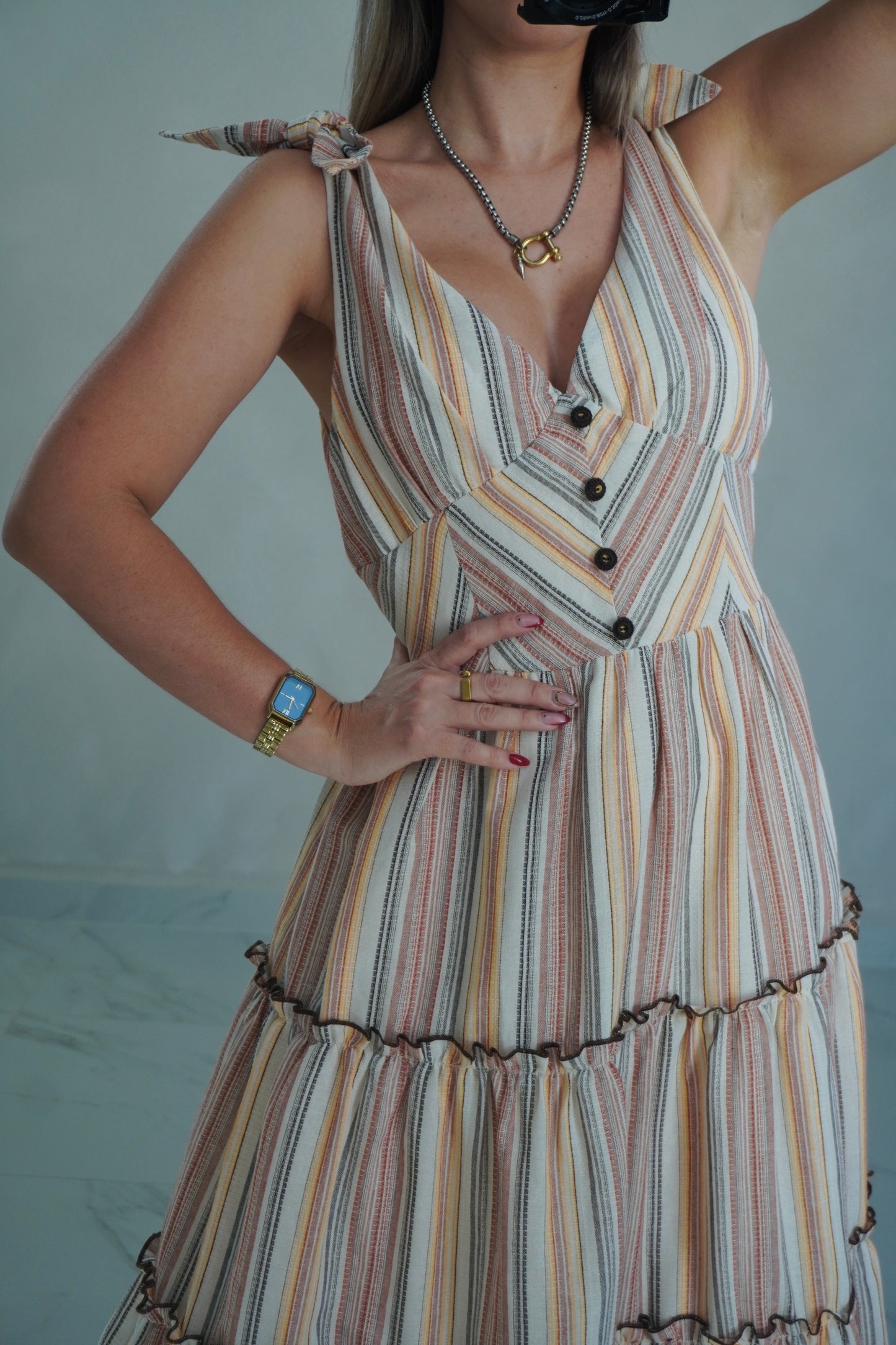 TIE STRAPS MAXI DRESS