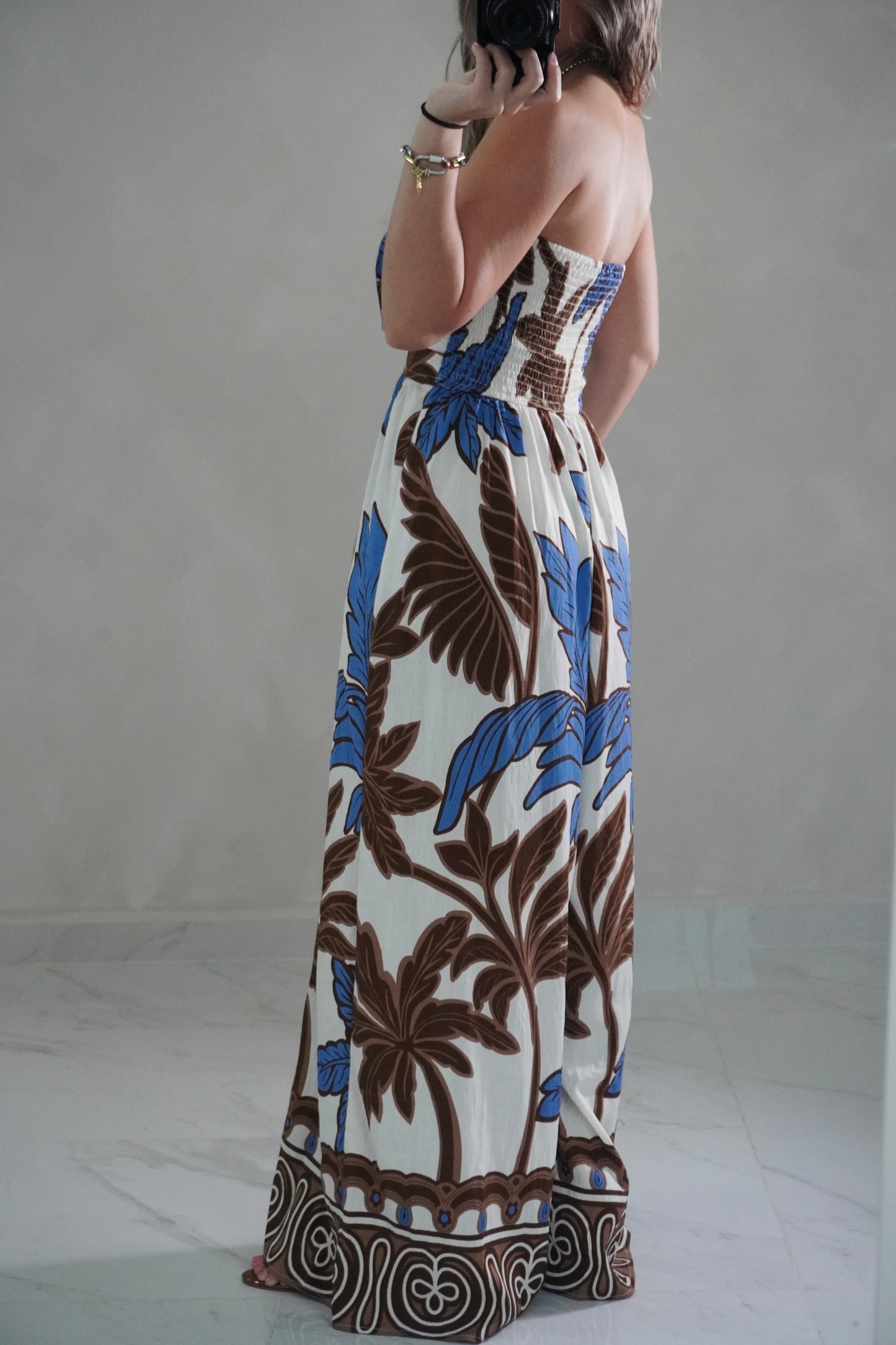 TIE FRONT BROWN JUMPSUIT