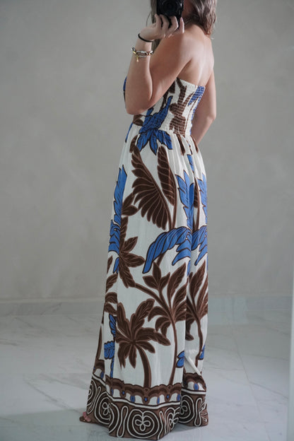 TIE FRONT BROWN JUMPSUIT