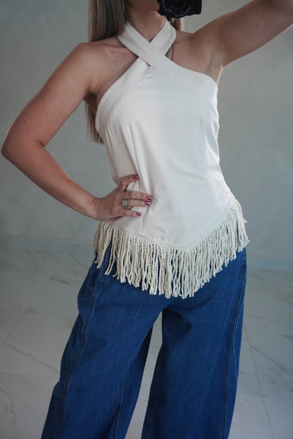 HALTER CREAM TOP