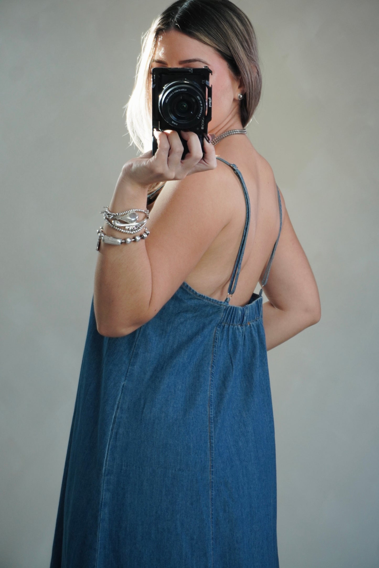 DENIM CAMI DRESS