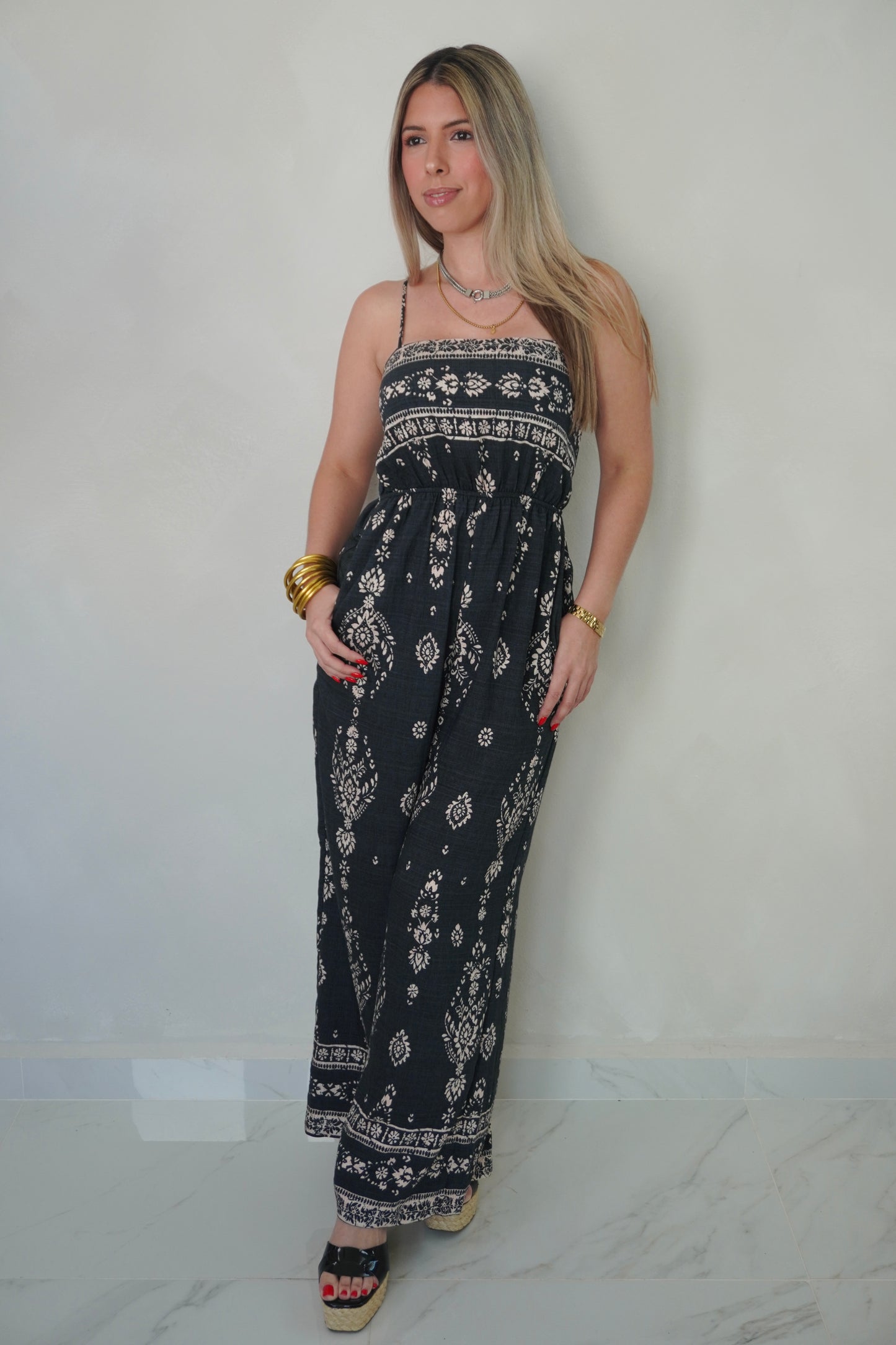 ETHNIC BOARDER JUMPSUIT