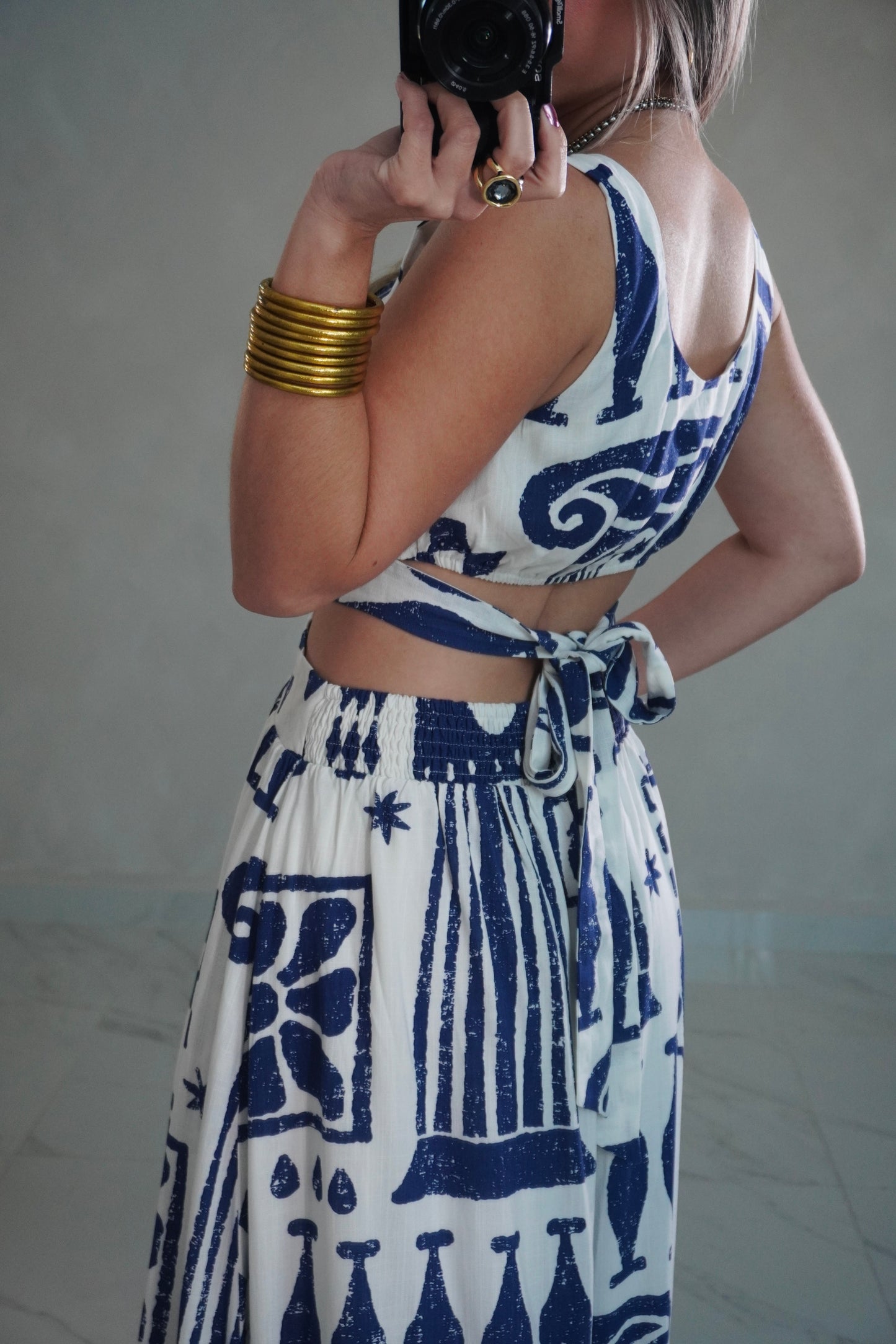 PRINTED CUT OUT MIDI DRESS