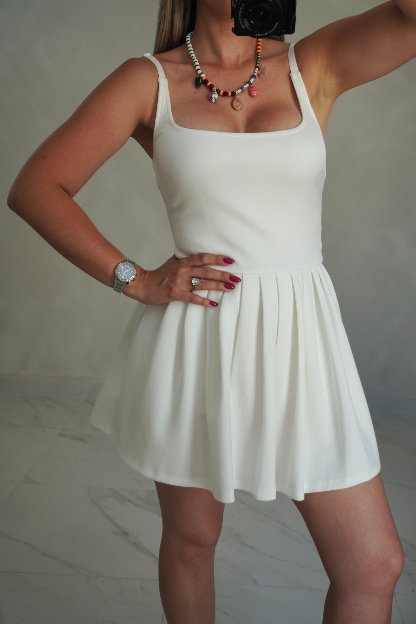 SCUBA CUT OUT ROMPER - WHITE