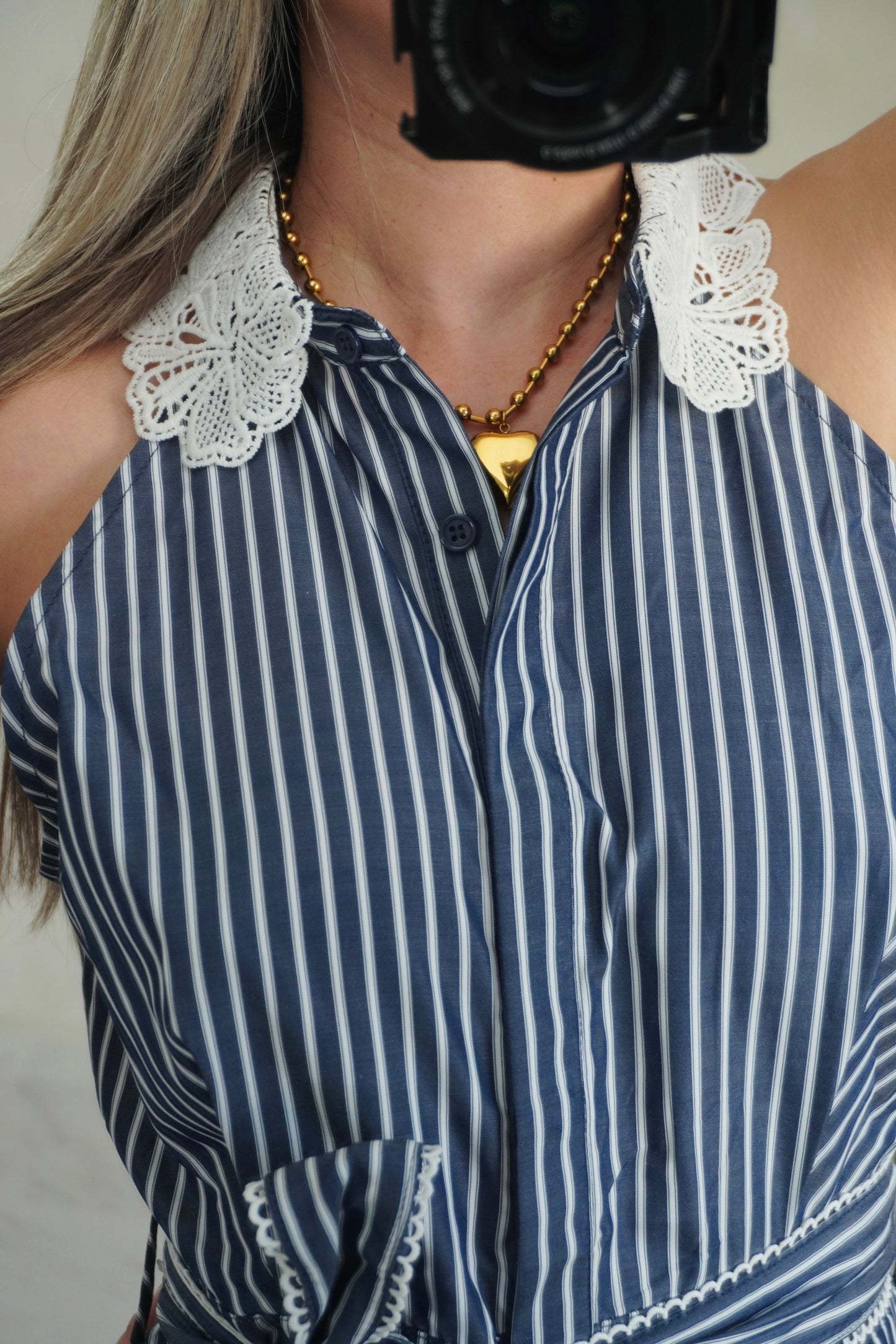 DENIM STRIPED SHIRT DRESS