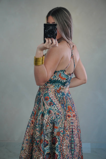 VINTAGE GREEN MAXI DRESS