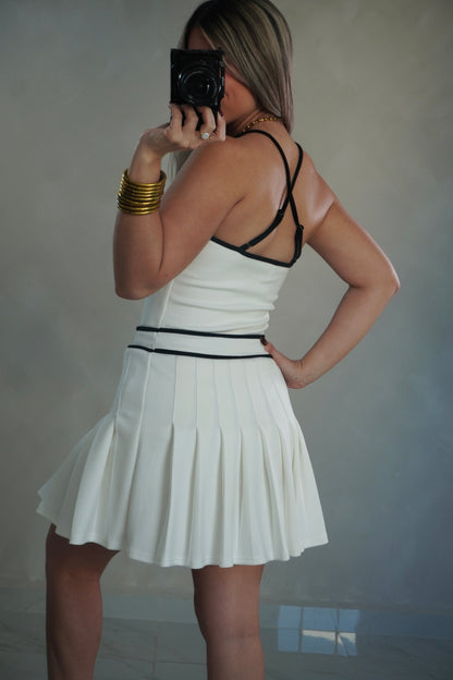 SCUBA SHORTS PLEATED ROMPER/DRESS