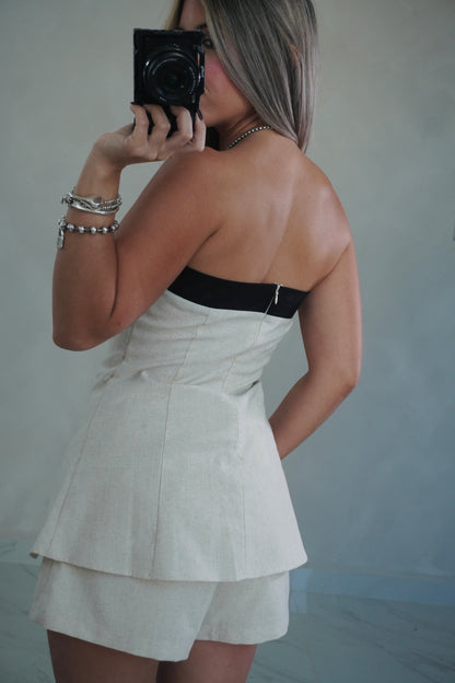 STRAPLESS TOP & SHORT SET