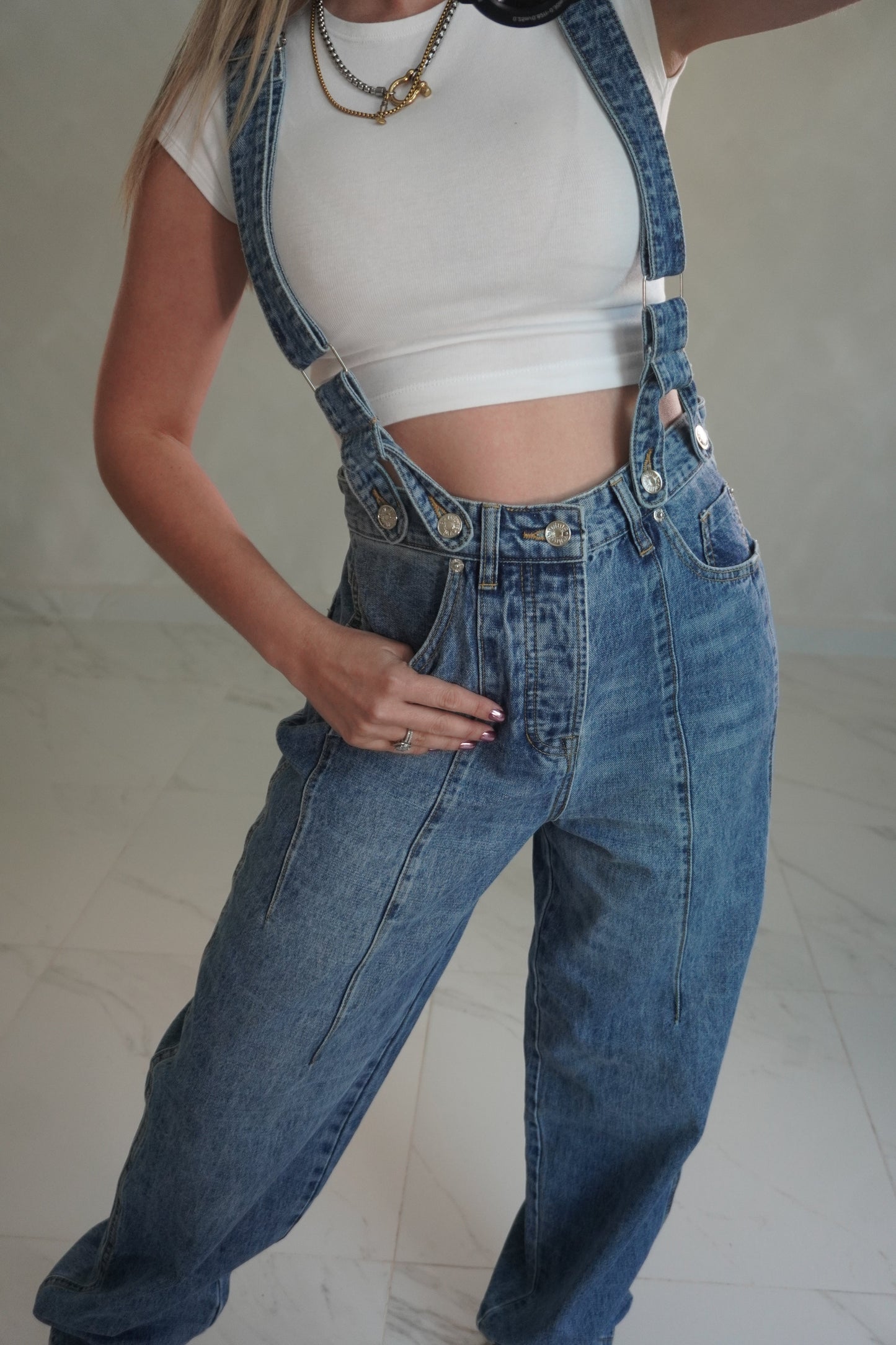 DENIM SUSPENDER JEANS