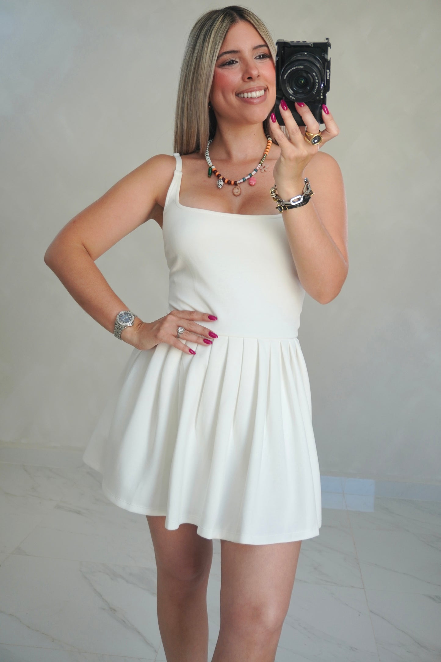 SCUBA CUT OUT ROMPER - WHITE