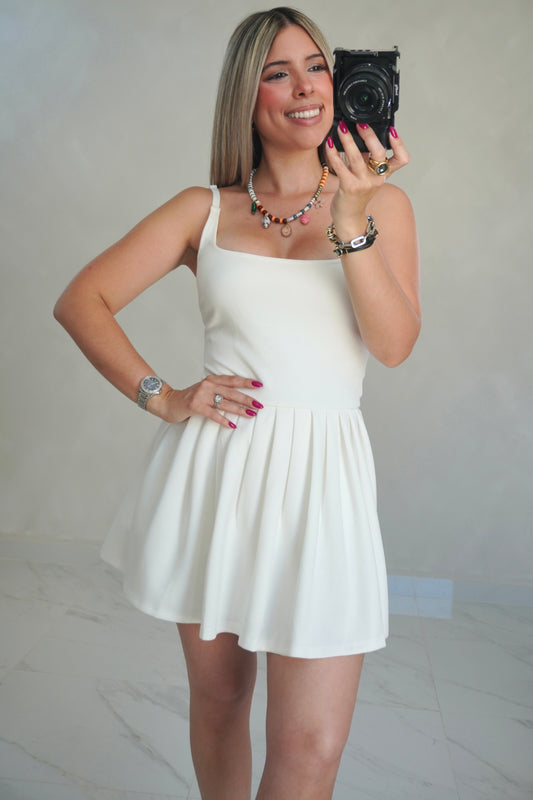 SCUBA CUT OUT ROMPER - WHITE