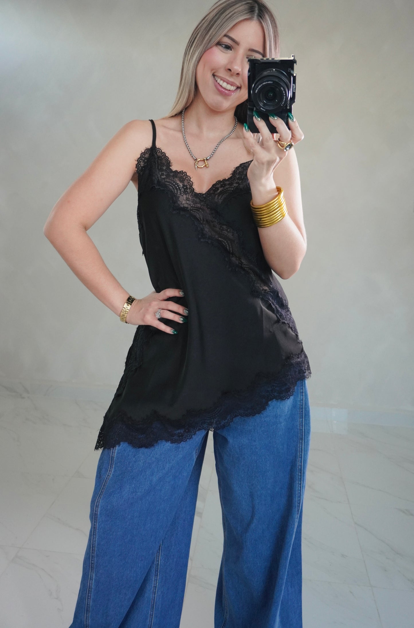 ASYMMETRIC LACE TOP