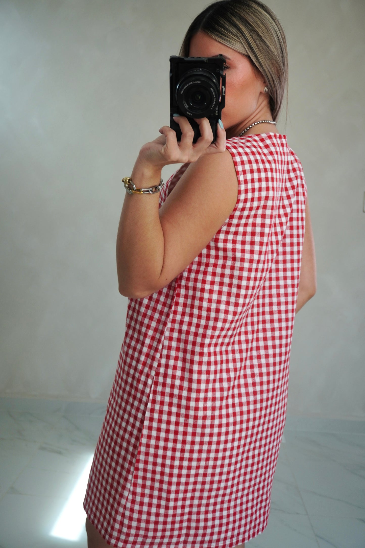 GINGHAM RED DRESS