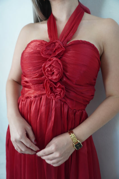 HALTER FLOWER MAXI DRESS