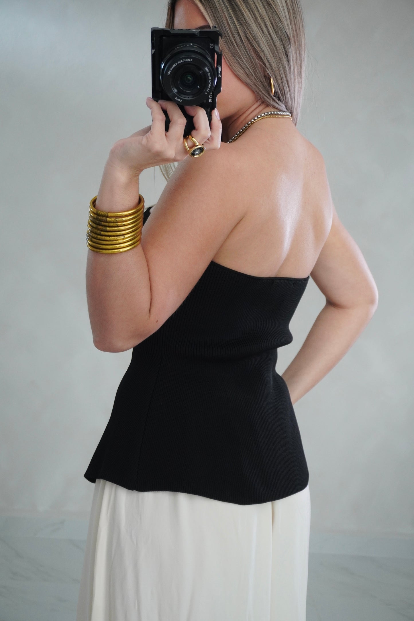 KNIT STRAPLESS TOP