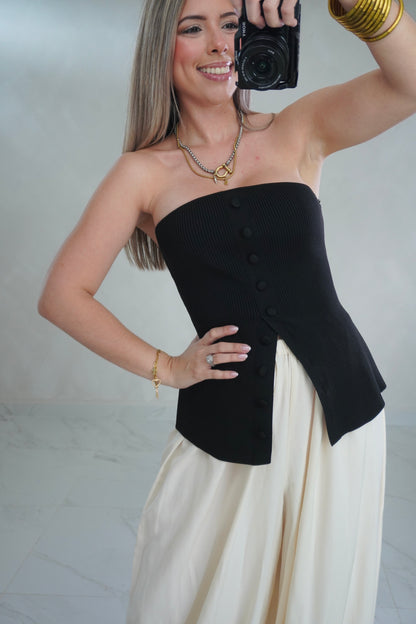 KNIT STRAPLESS TOP