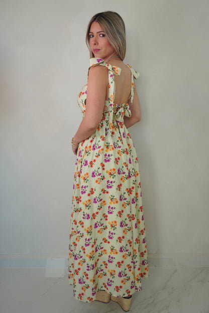FLORAL SAGE MIDI DRESS