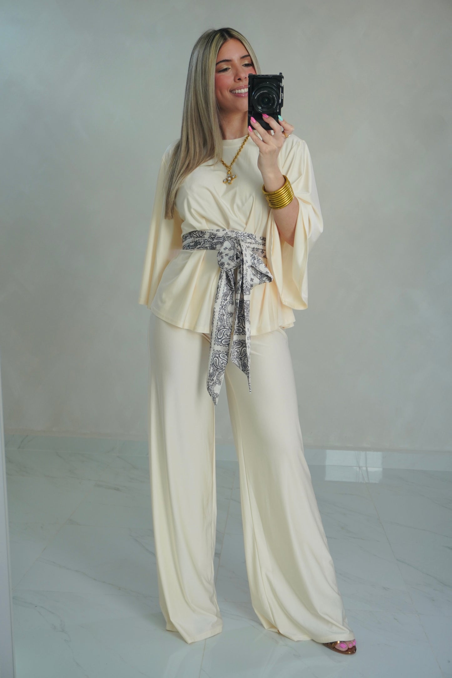 WIDE SLEEVE TOP & PANT SET