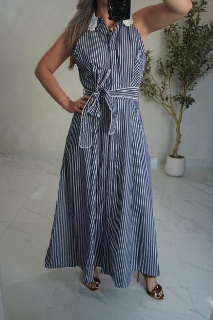 DENIM STRIPED SHIRT DRESS
