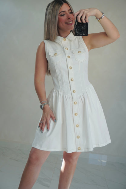 BUTTON FRONT DRESS