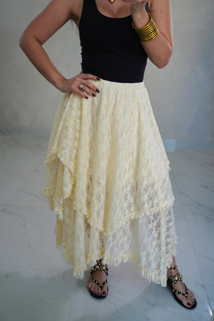ECRU LACE SKIRT
