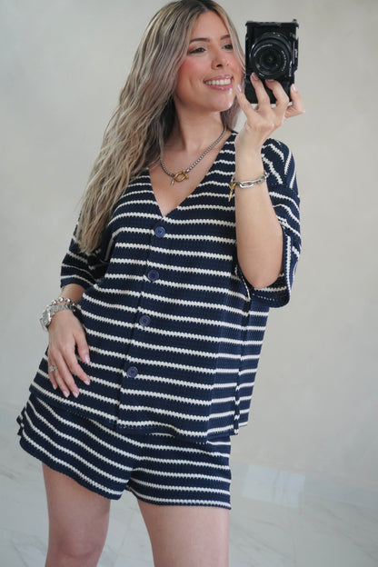 STRIPED TOP & SHORTS SET