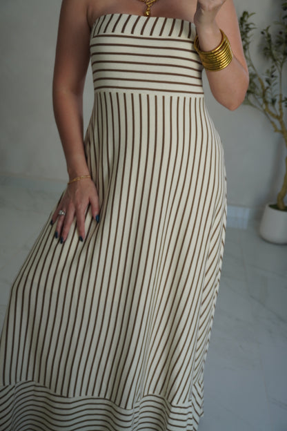 STRAPLESS MIDI DRESS