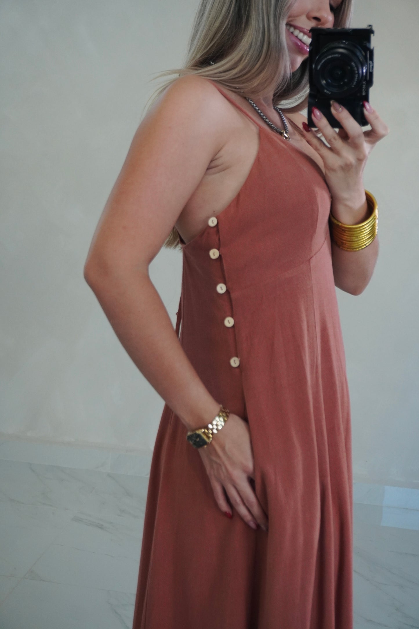 TERRA COTTA MIDI DRESS