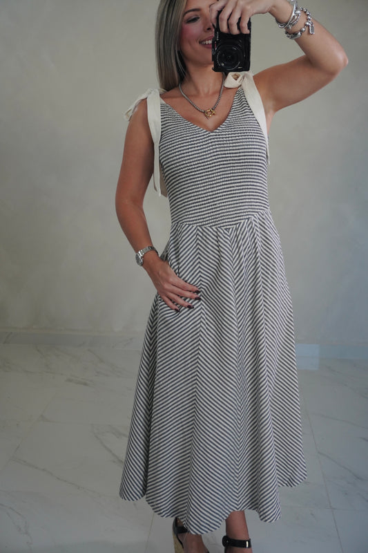LINEN STRIPES DRESS