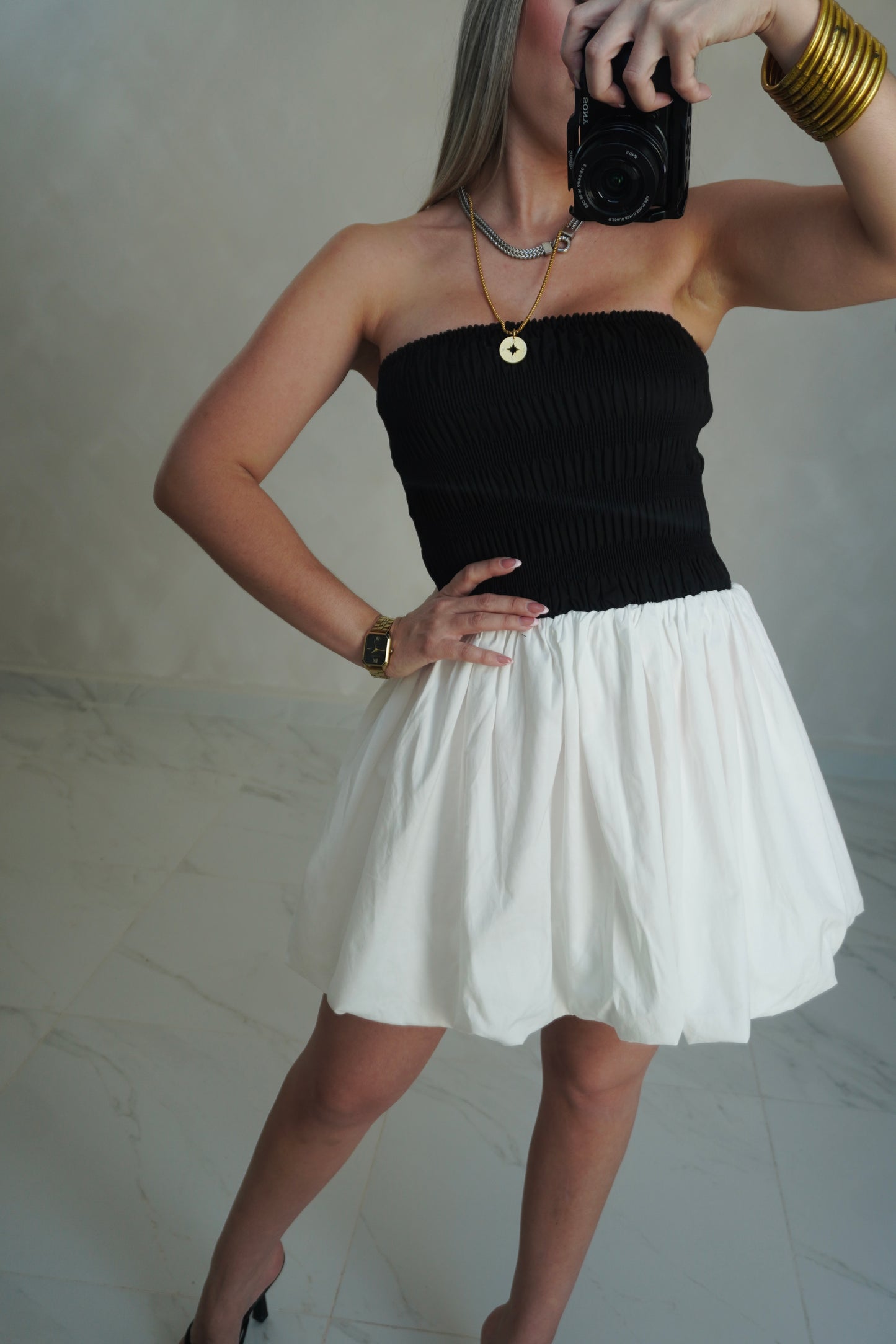 SMOCKED BUBBLE DRESS