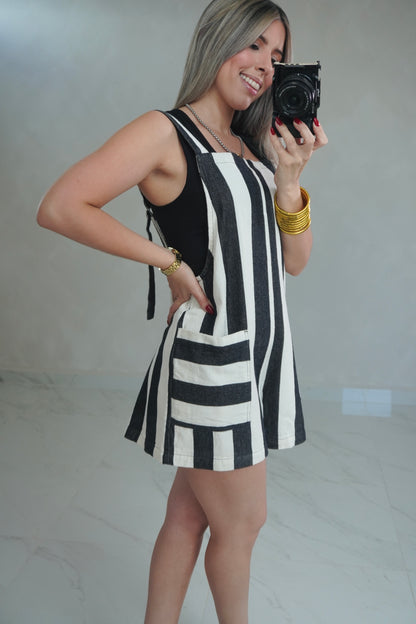 OVERALL STRIPES ROMER - BLACK