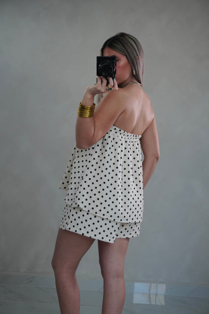 POLKA DOT TUBE TOP & SHORT SET