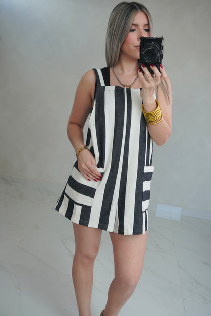 OVERALL STRIPES ROMER - BLACK