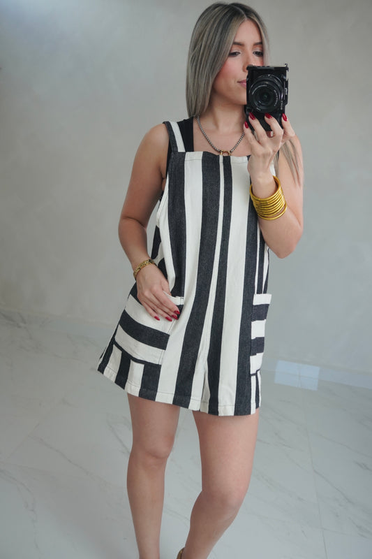 OVERALL STRIPES ROMER - BLACK